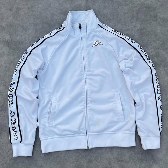 Y2K Kappa White Zip-Up track Jacket - size Medium - Picture 1 of 10